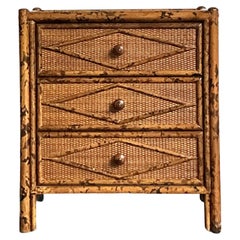 Petite commode Vintage By Bloomingdale's en rotin tortue