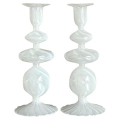 Vintage Boho geblasenes Glas Kerzenhalter nach Murano
