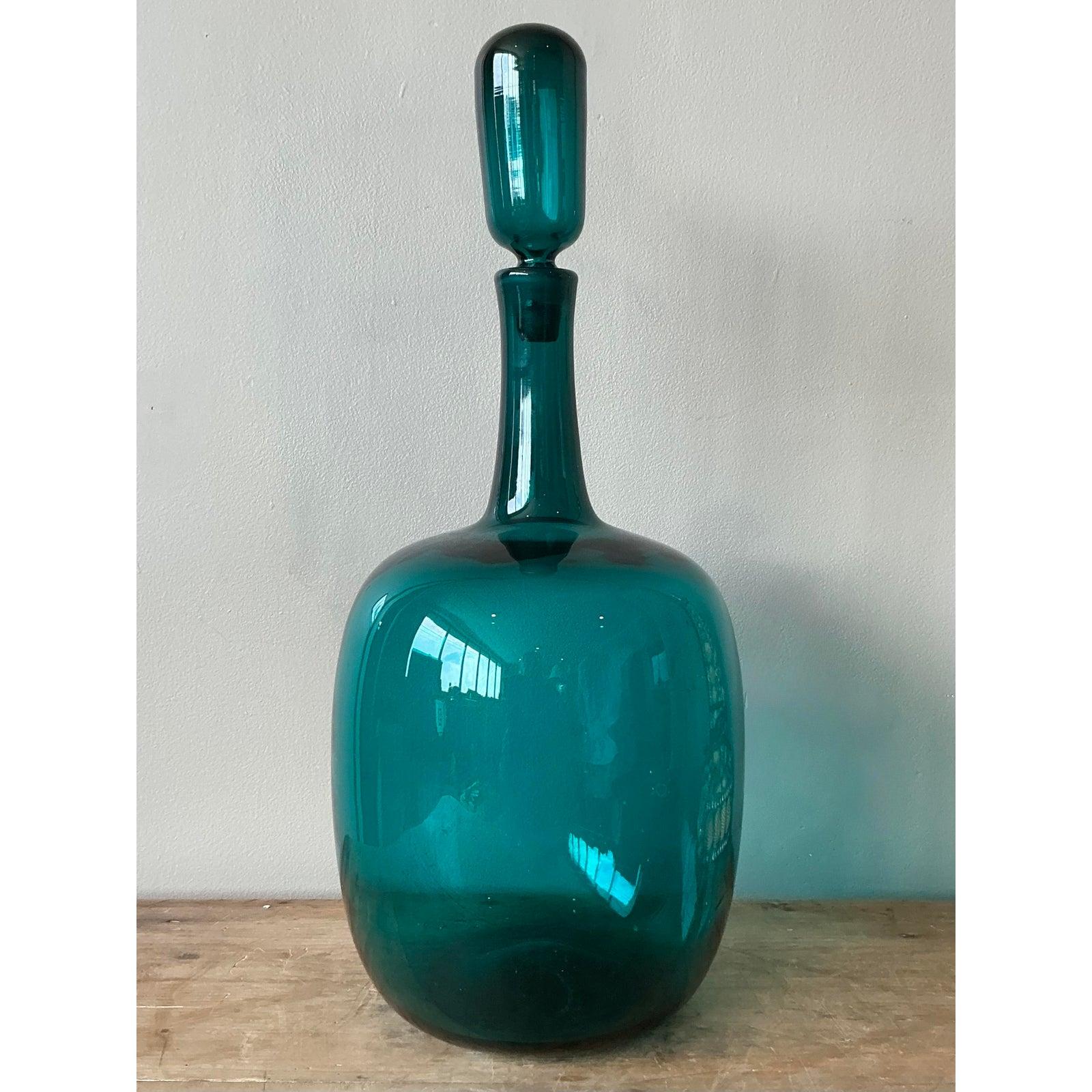Vintage Boho geblasen Glas Dekanter (Space Age) im Angebot