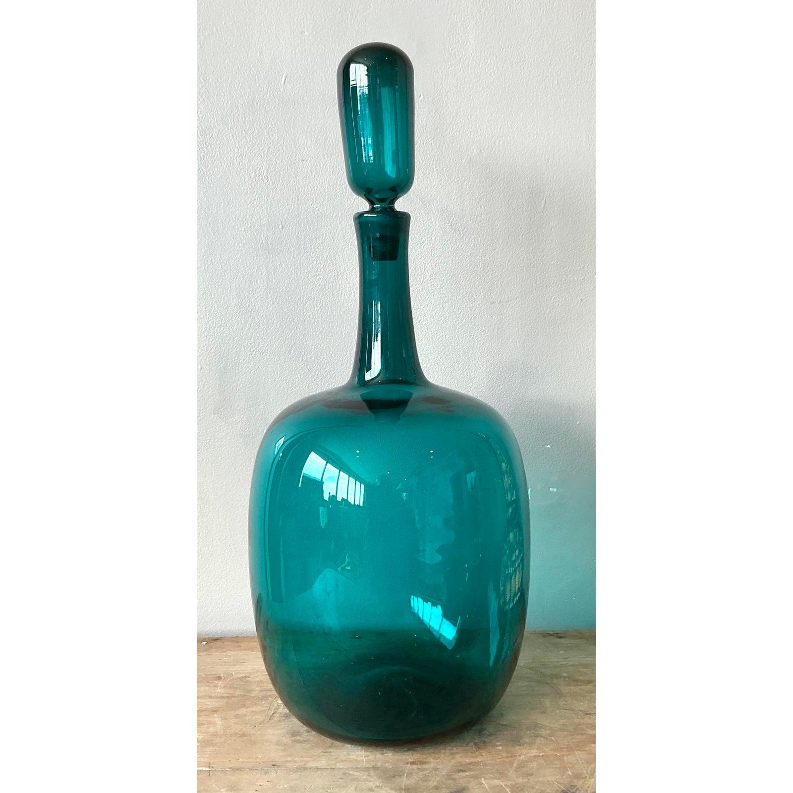 Vintage Boho geblasen Glas Dekanter (amerikanisch) im Angebot