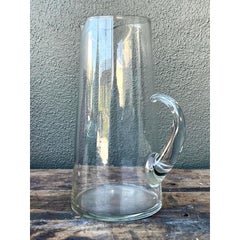 Vintage Boho Blown Glass Pitcher