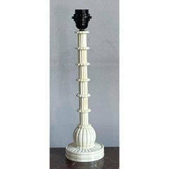 Vintage Boho Bone Candlestick Lamp