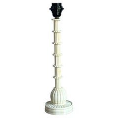 Vintage Boho Bone Candlestick Lamp