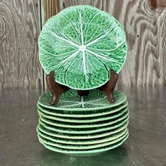 Vintage Boho Bordallo Pinheiro Luncheon Plates - Set of 10