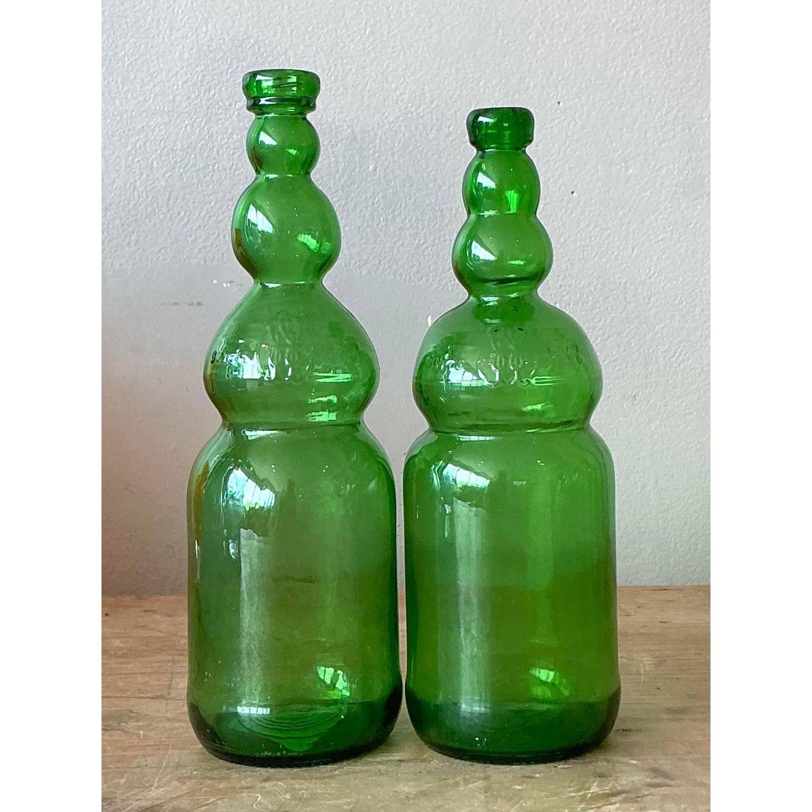 Italian Vintage Boho Bottle Collection - Set of Four For Sale