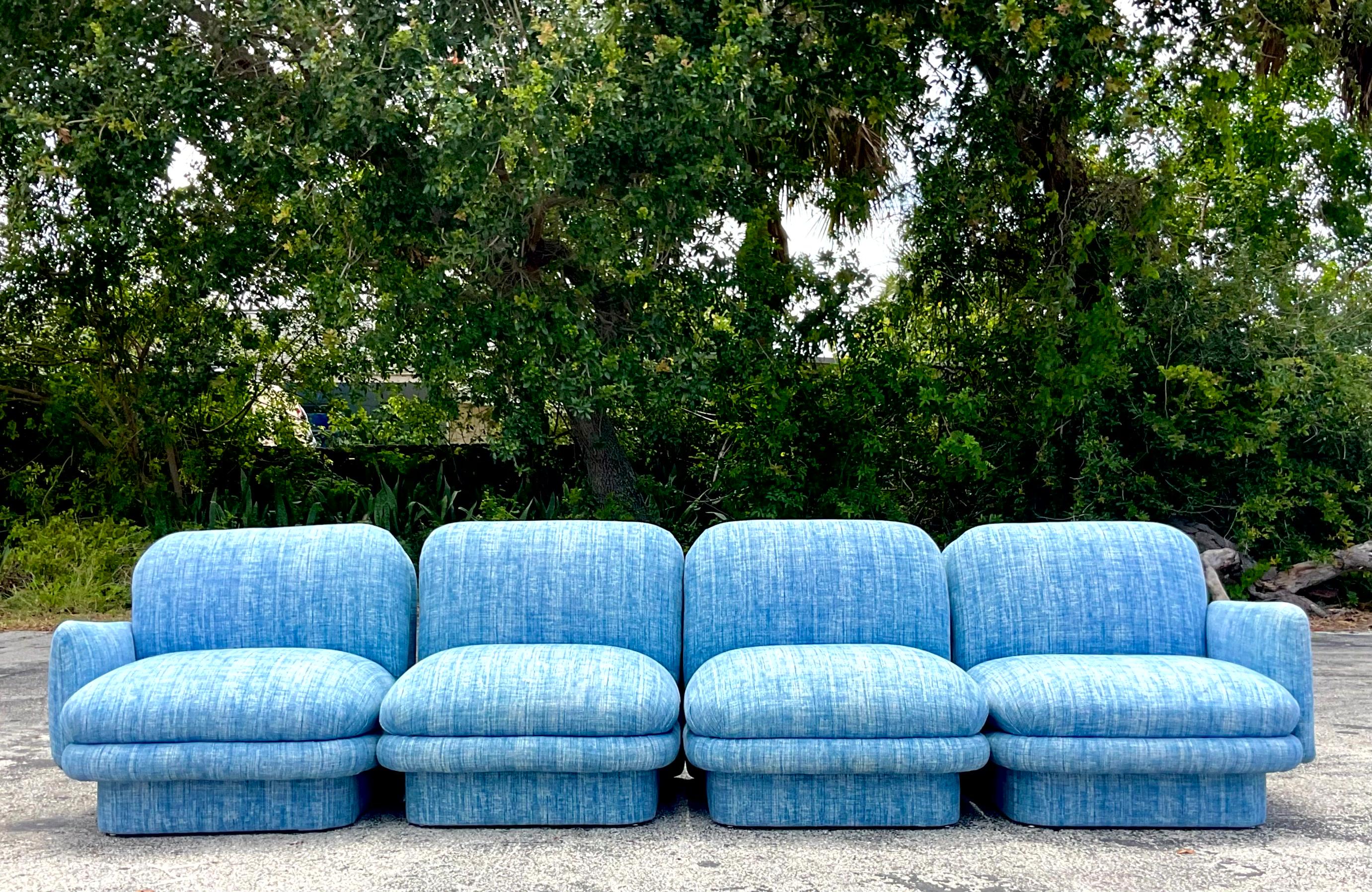 Upgrade your living area with our Vintage Boho Boucle Chiclet Sectional Sofa. This American-made piece combines cozy boucle fabric with chiclet-style cushions, offering a unique blend of bohemian charm and modern comfort. Perfect for creating a