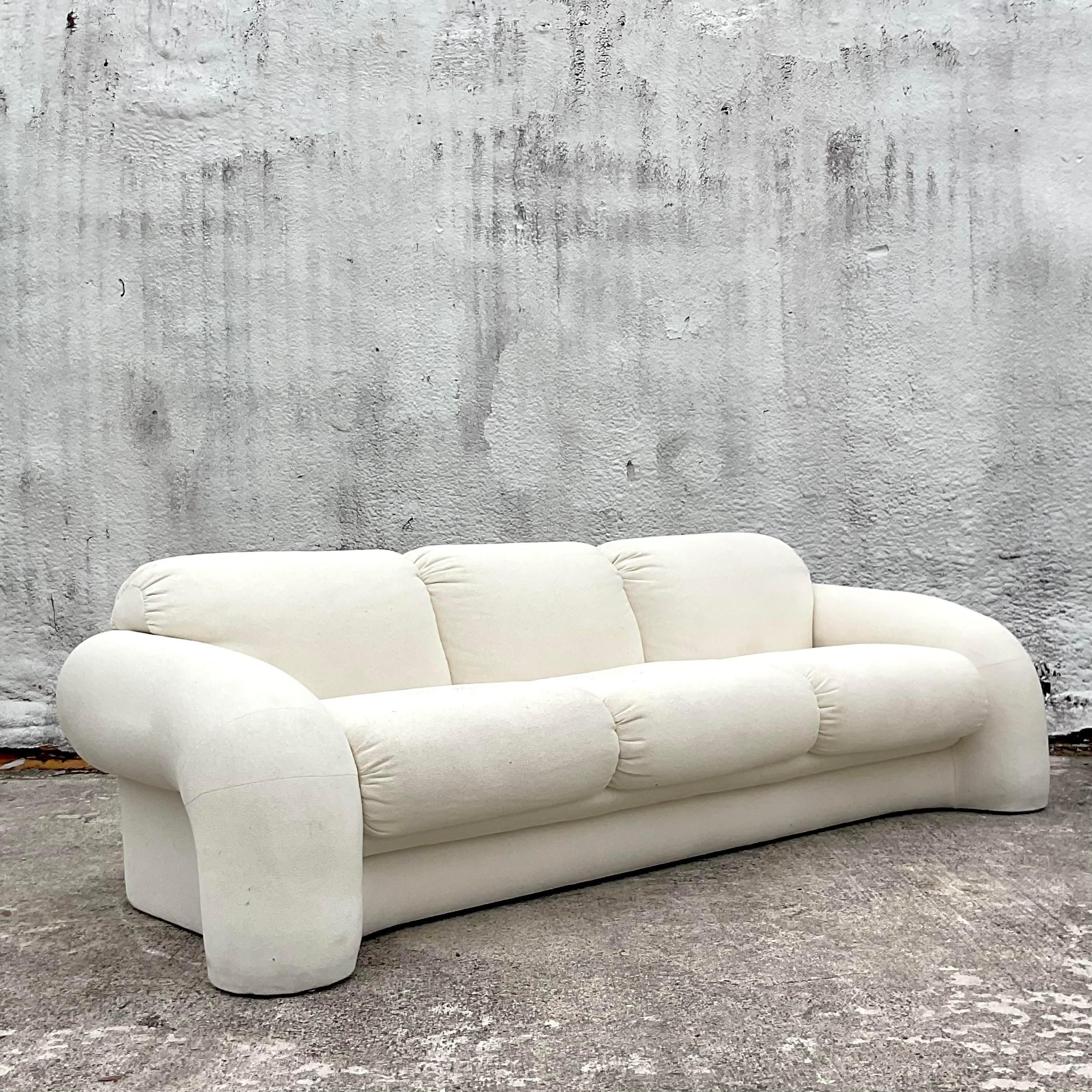 20th Century Vintage Boho Boucle Sofa After Kagan for Preview