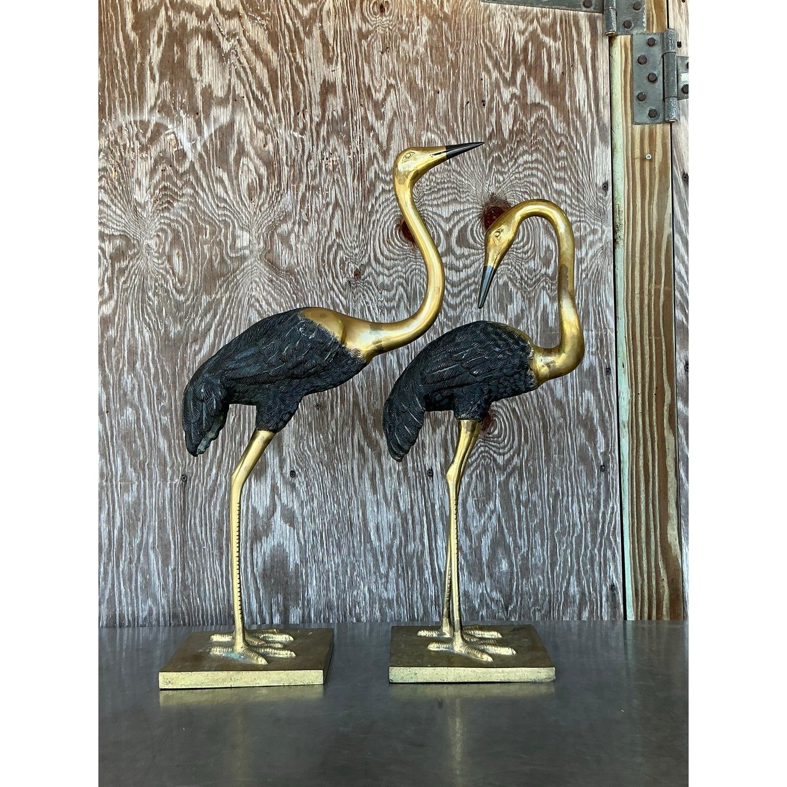Coppia di oggetti vintage in ottone e peltro di Boho In condizioni buone in vendita a west palm beach, FL