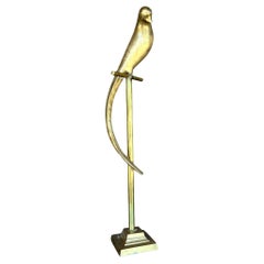 Vintage Boho Brass Bird on a Perch