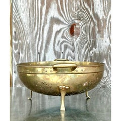 Vintage Boho Brass Colander With Brass Pasta