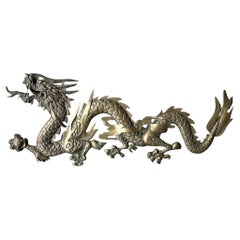 Vintage Boho Brass Dragon Wall Sculpture