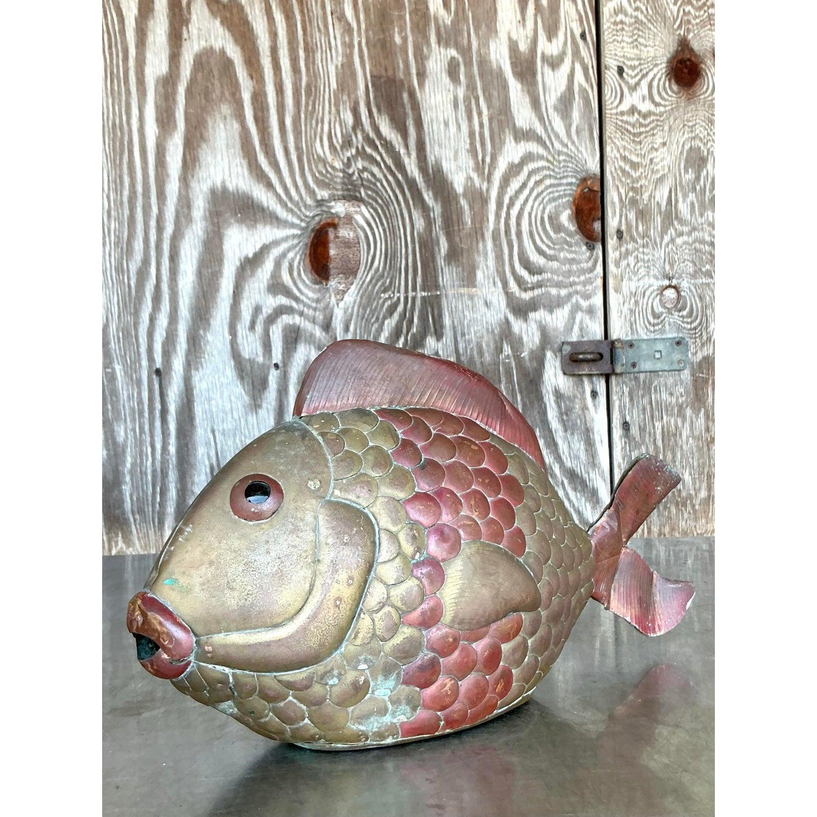 Pesce in ottone vintage Boho dopo Sergio Bustamante in vendita 2