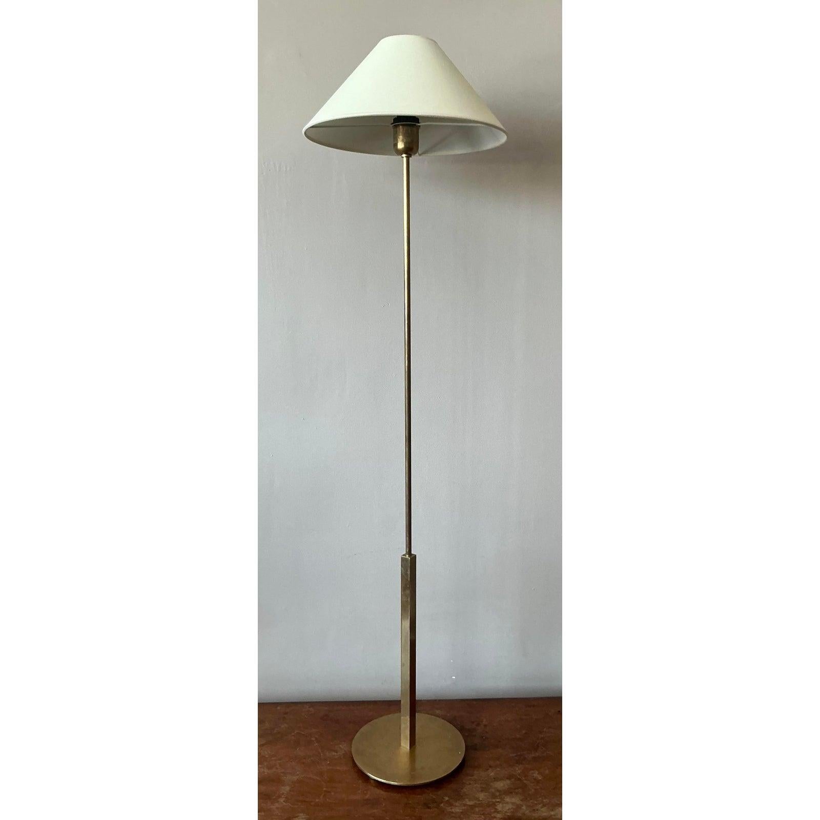 Lampadaire Vintage Boho en laiton Bon état - En vente à West Palm Beach, FL