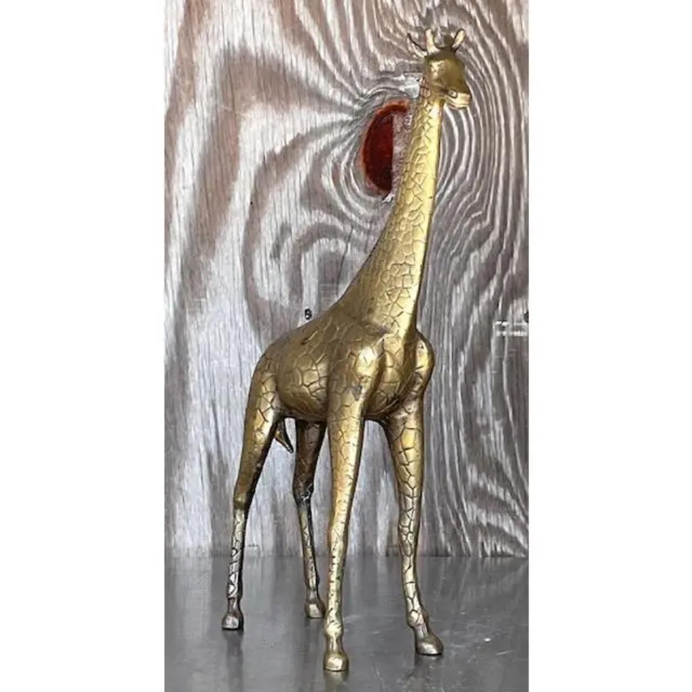 Bohemian Vintage Boho Brass Giraffe For Sale