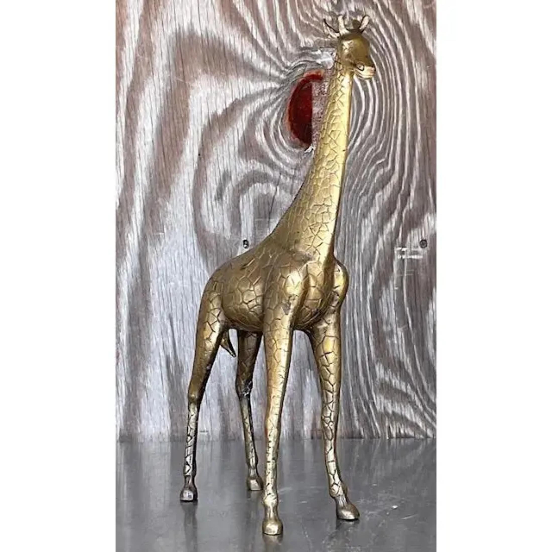 American Vintage Boho Brass Giraffe For Sale