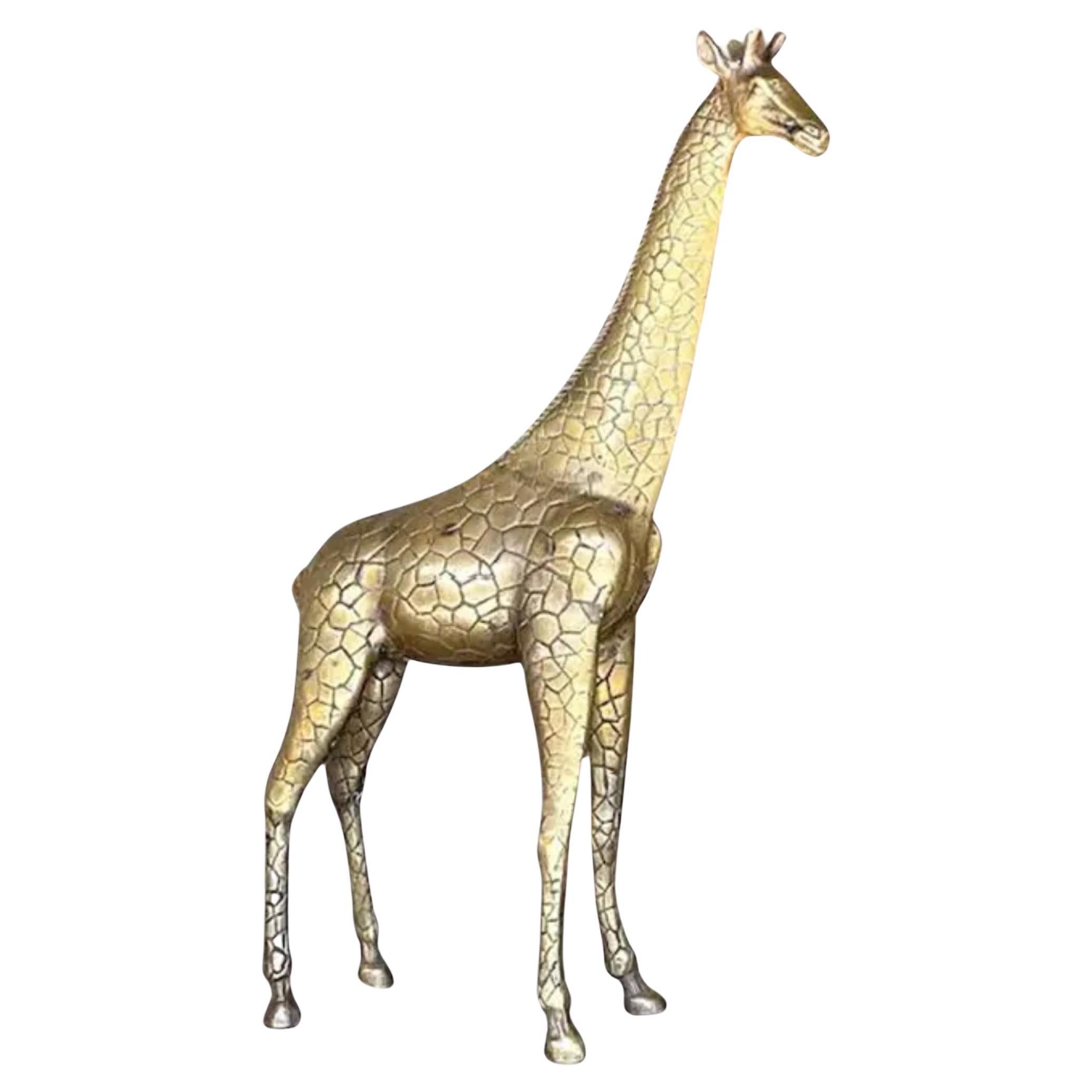 Vintage Boho Brass Giraffe For Sale