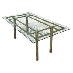 Tavolo da pranzo con griglia in ottone Vintage By