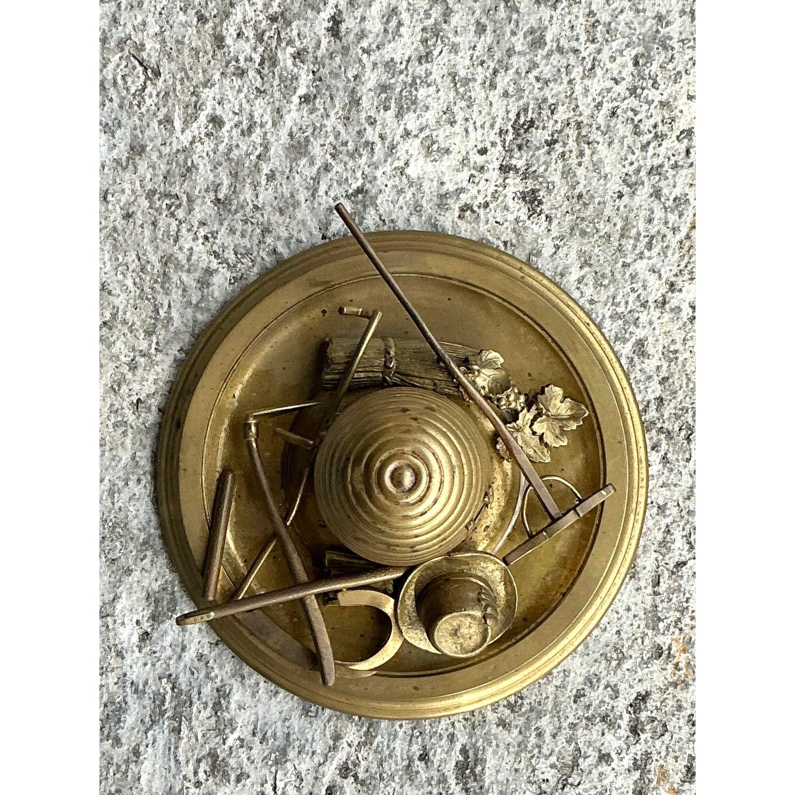 Vintage Boho Messing Honey Pot (amerikanisch) im Angebot