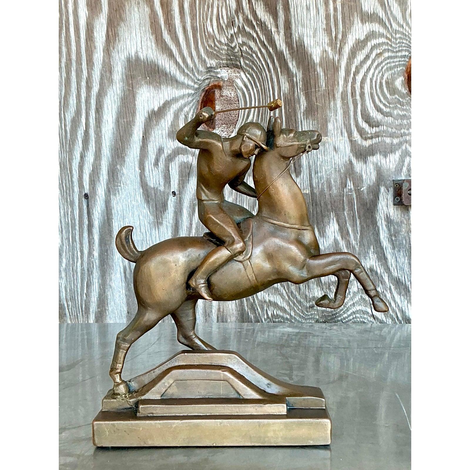 Cavallo e cavaliere in ottone vintage Boho in vendita 2