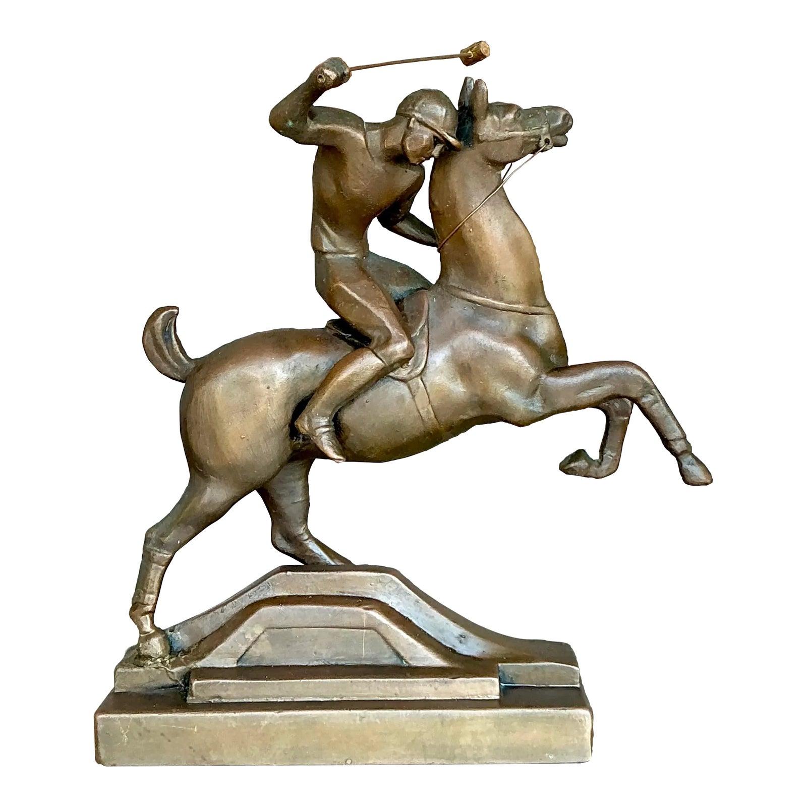 Cavallo e cavaliere in ottone vintage Boho in vendita 3