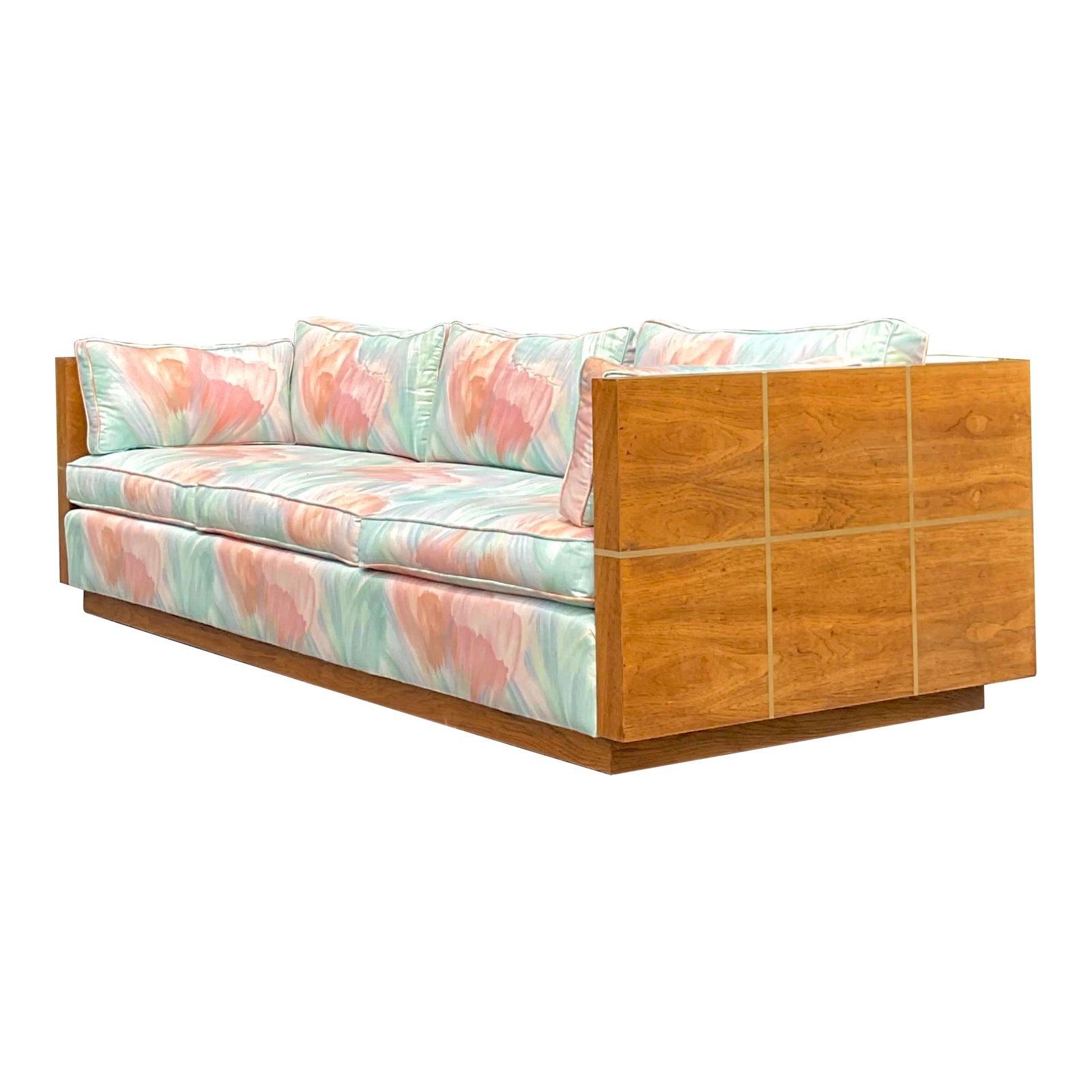 Metal Vintage Boho Brass Inlay Case Sofa