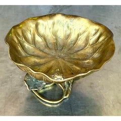 Vintage Boho Brass Lily Pad Bowl