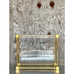 Vintage Boho Brass Magazine Holder After Charles Hollis Jones