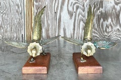 Vintage Boho Brass Pheasants - a Pair