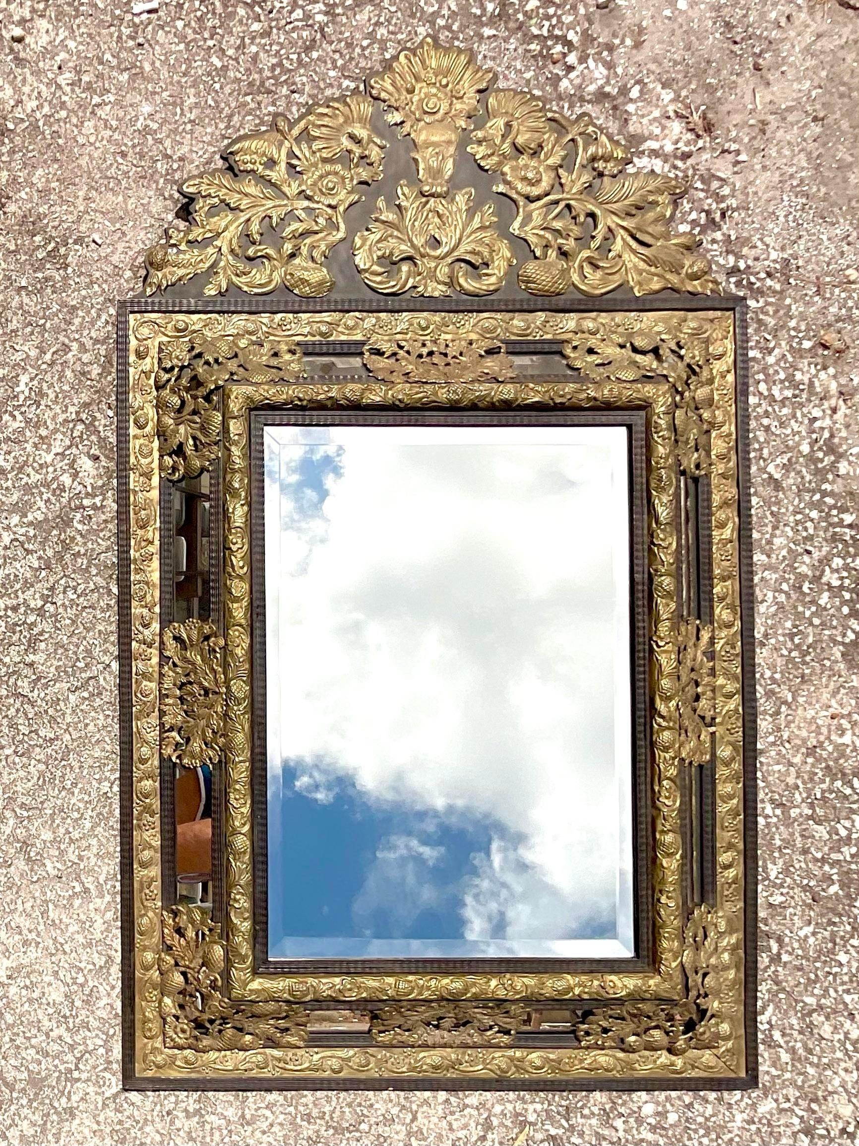 Vintage Boho Brass Punch Cutout Mirror 5