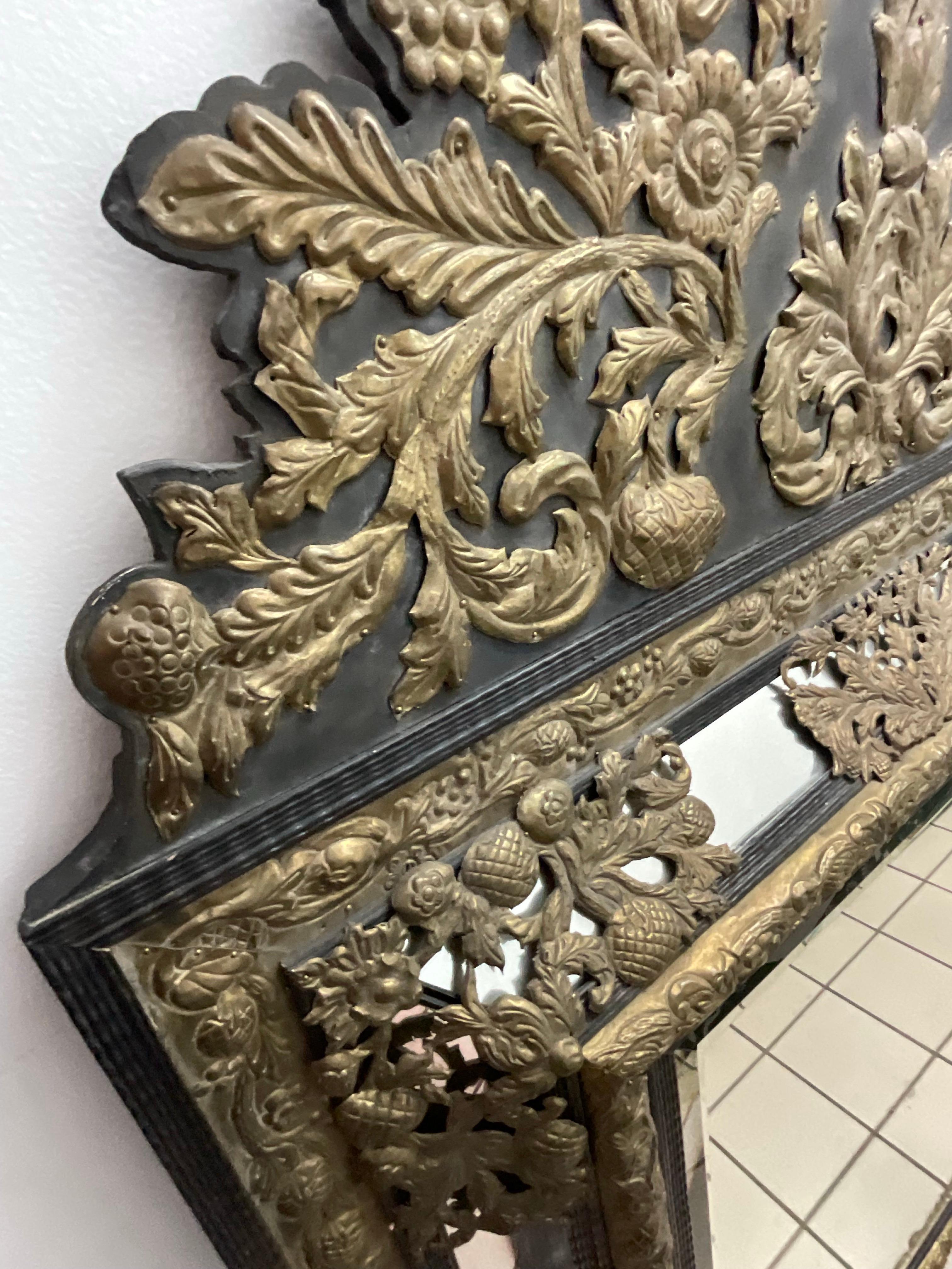 American Vintage Boho Brass Punch Cutout Mirror