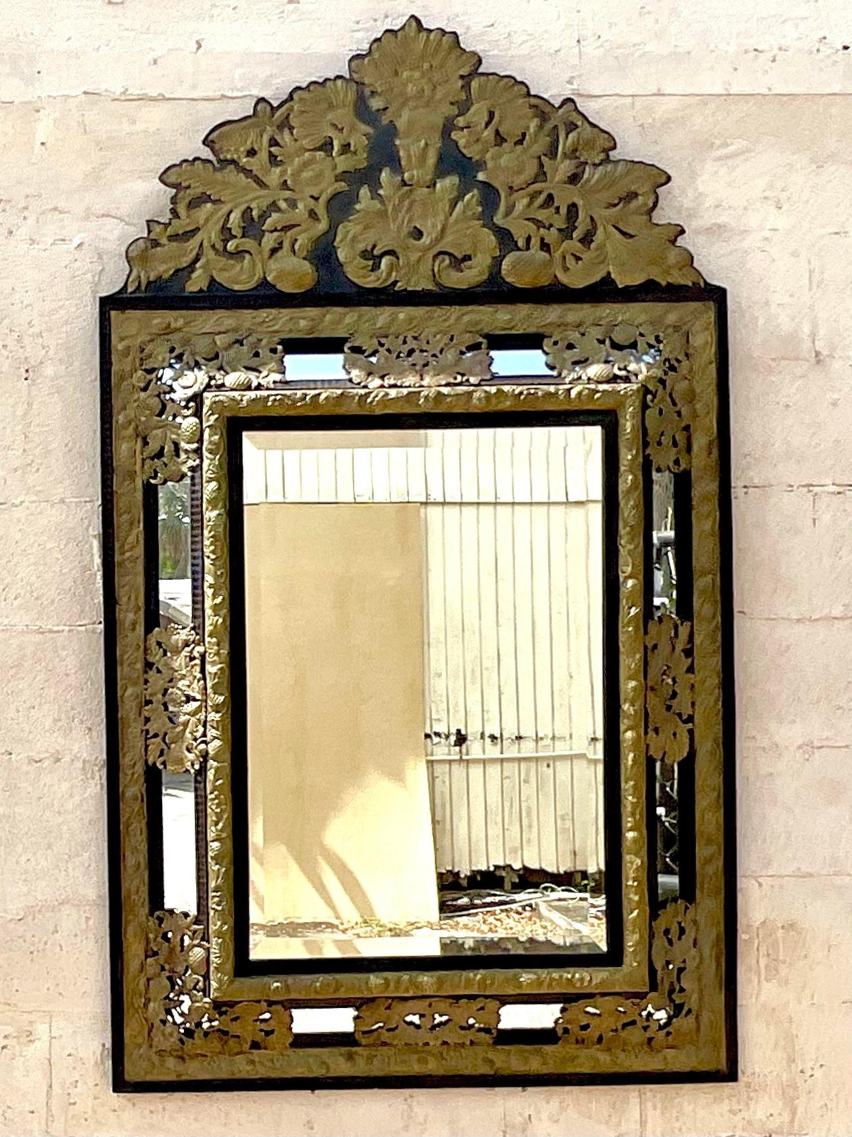 Vintage Boho Brass Punch Cutout Mirror 2
