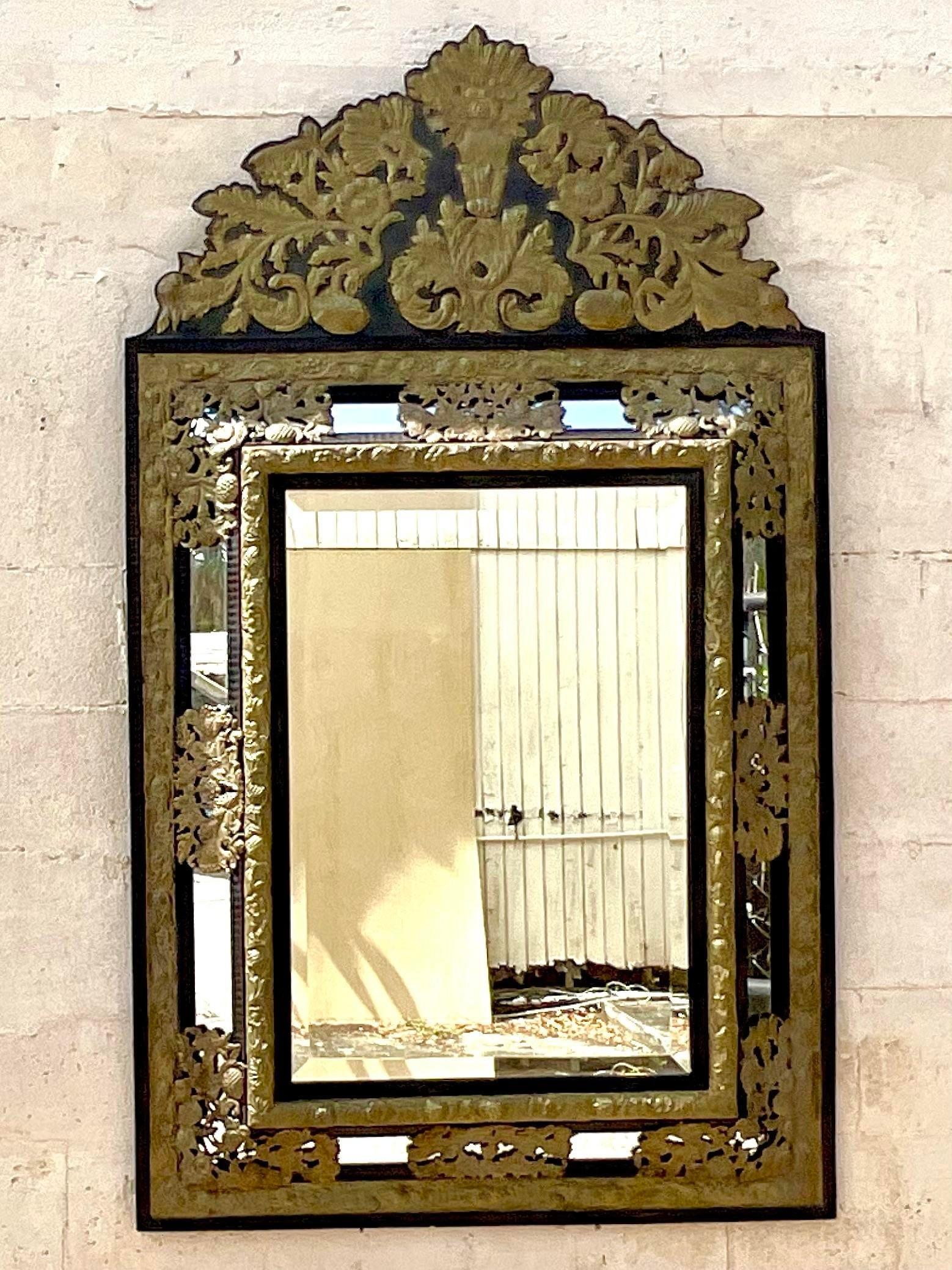 Vintage Boho Brass Punch Cutout Mirror 4
