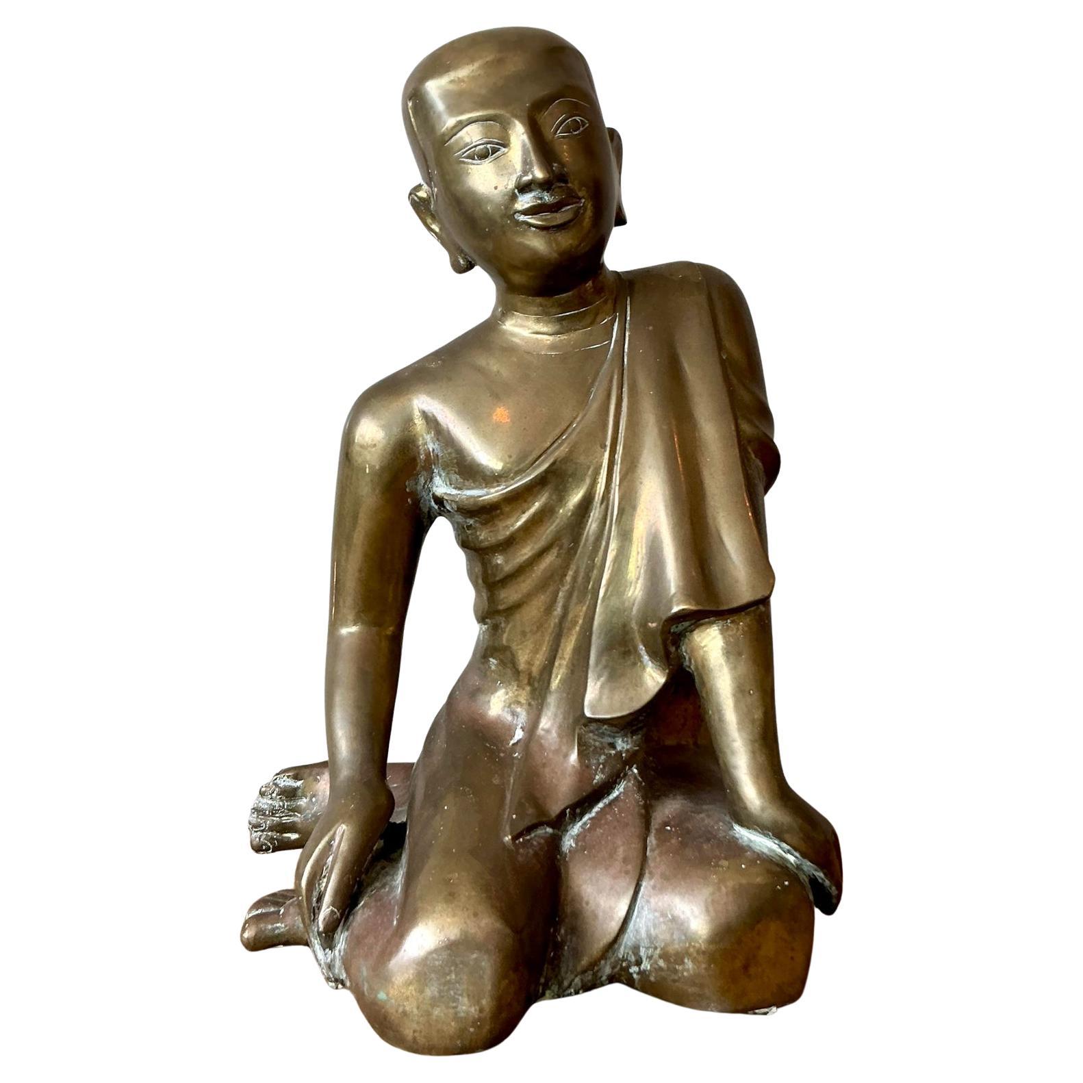 Buddha seduto in ottone vintage Boho in vendita