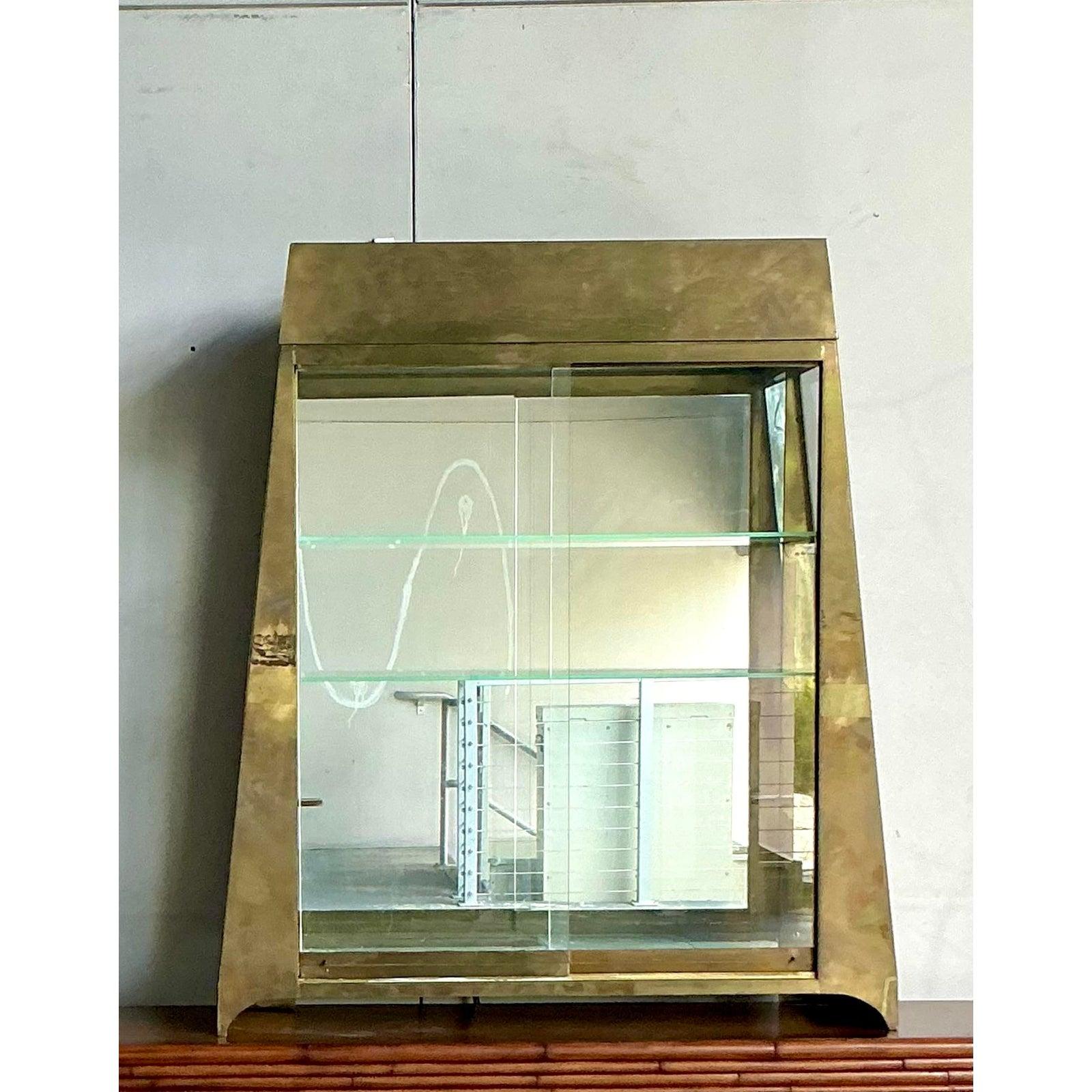 Americano Etagere da parete da tavolo in ottone vintage Boho in vendita