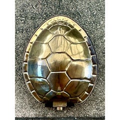 Vintage Boho Brass Tortoise Shell Sconce After Chapman