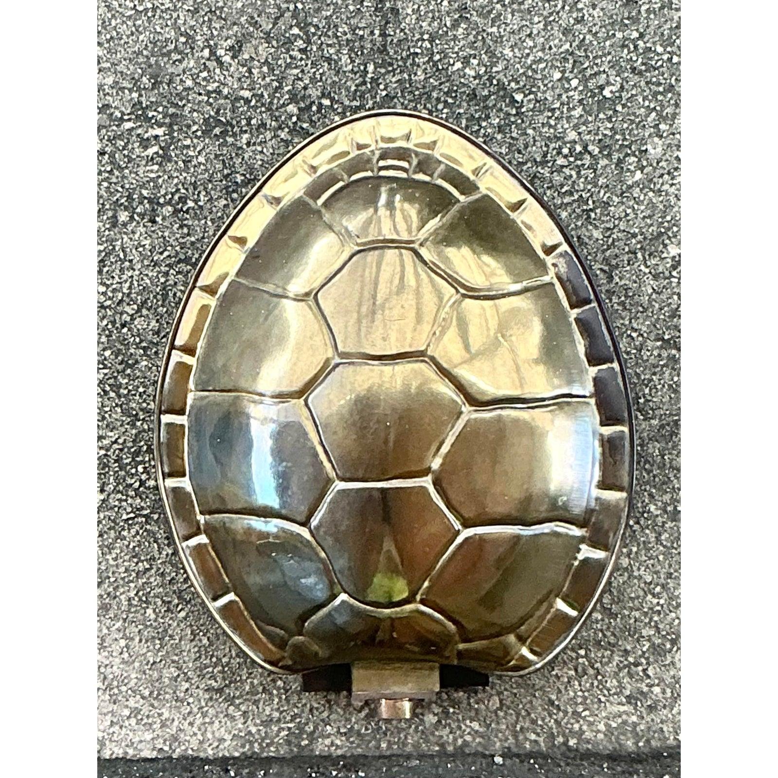 Vintage Boho Brass Tortoise Shell Sconce After Chapman (amerikanisch) im Angebot