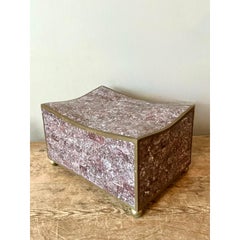 Vintage Boho Messing getrimmt Tessellated Stone Box