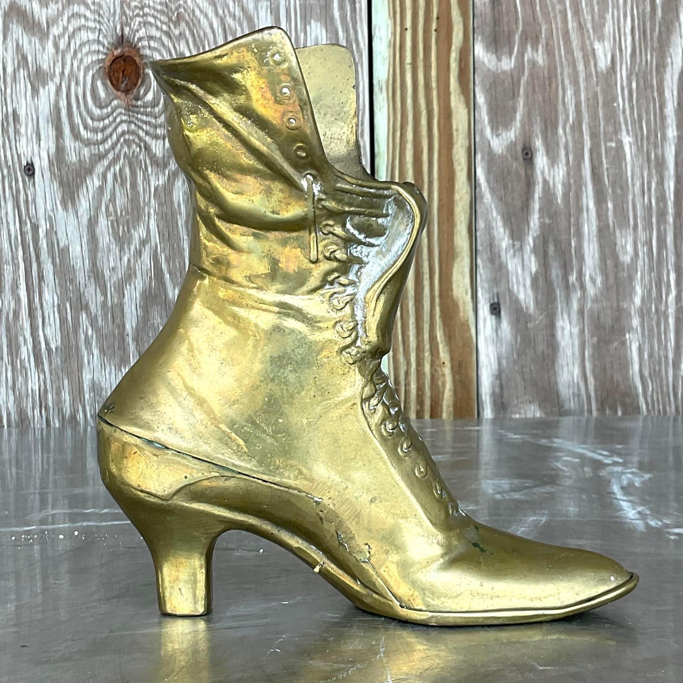 Bota Victoriana Vintage Boho Latón siglo XX en venta