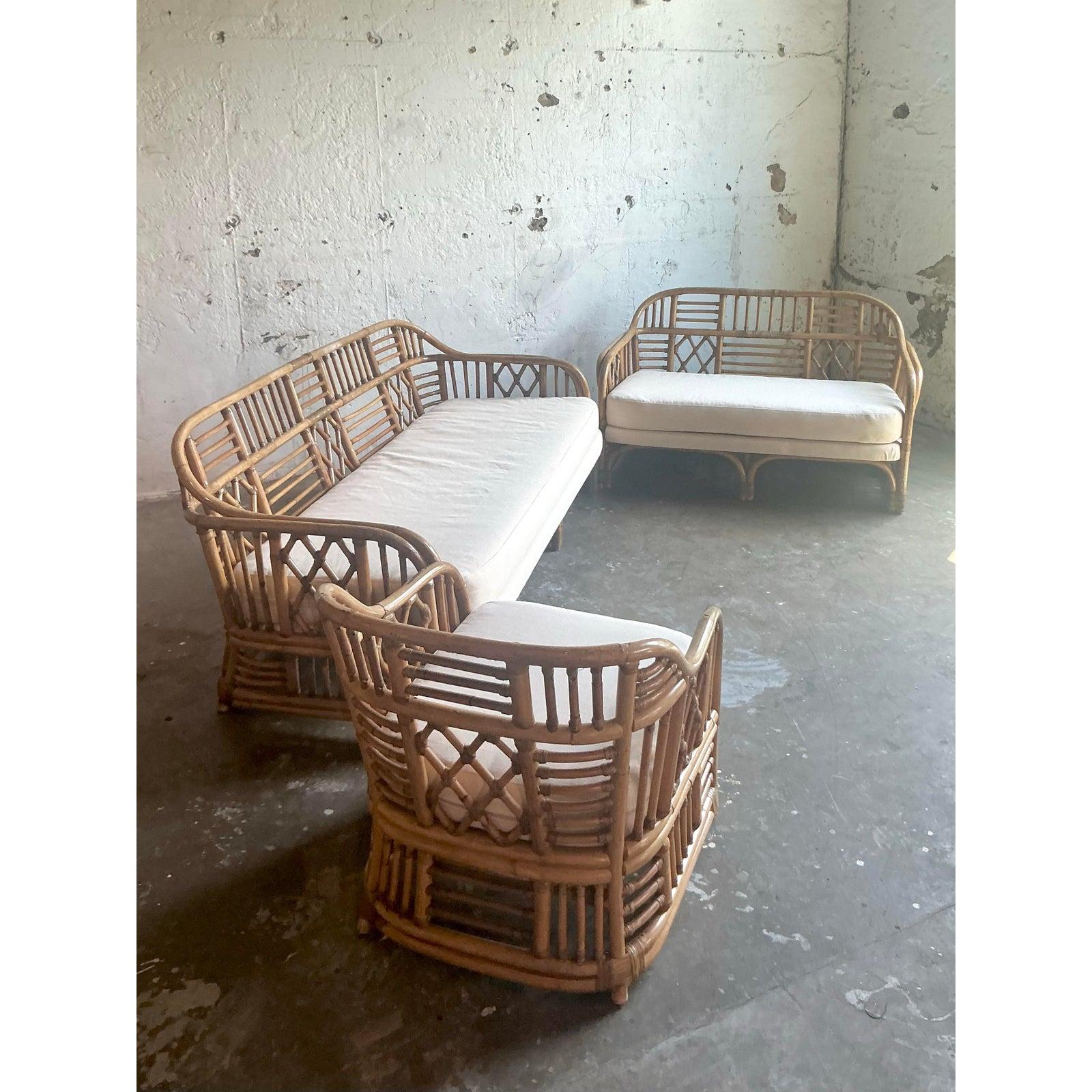 Vintage Boho Brighton Pavillon Rattan Sofa For Sale 2