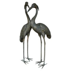 Vintage Boho Bronze Cranes - Set of 2
