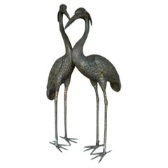 Cranes bohèmes vintage en bronze - Lot de 2
