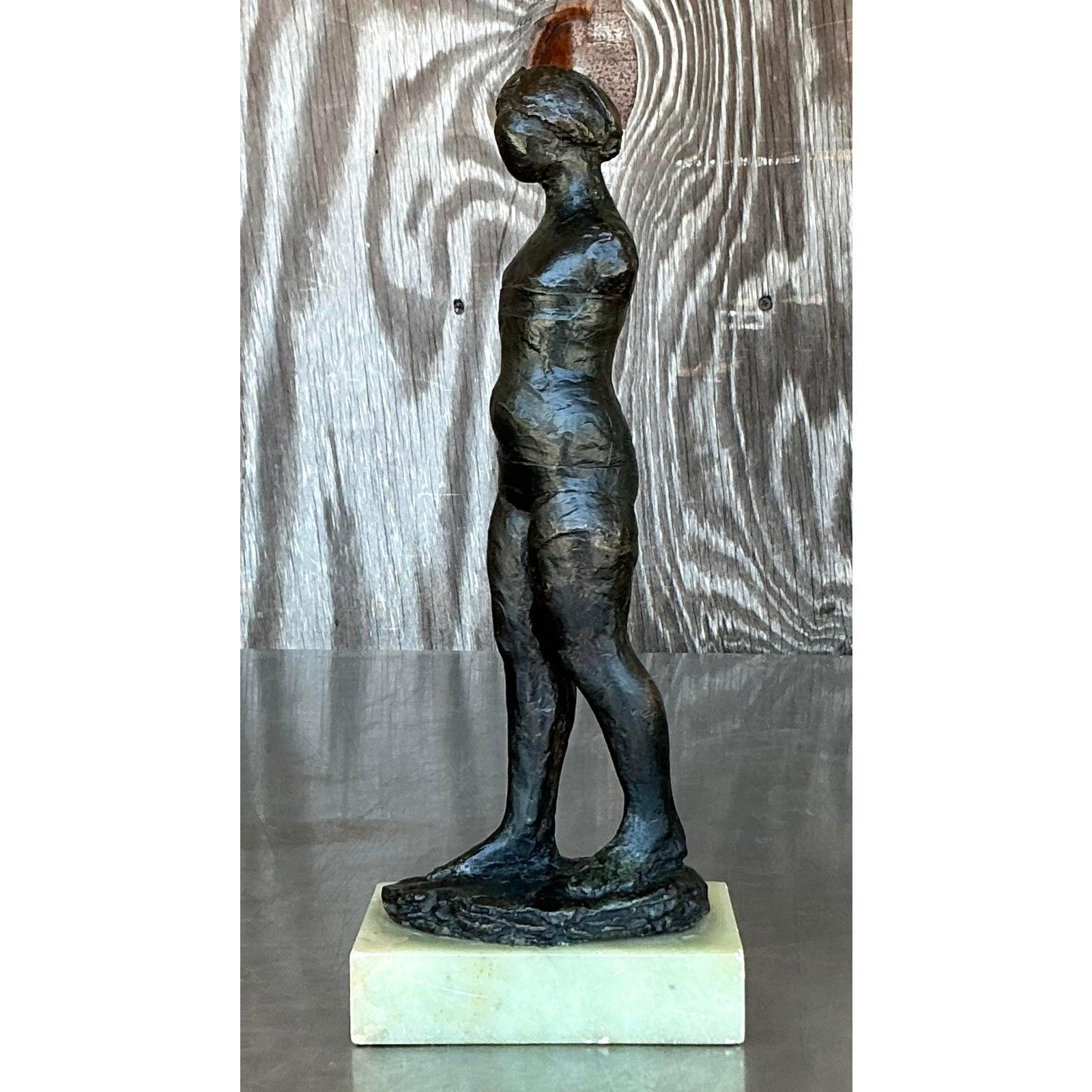 Americano Figura femminile in bronzo vintage Boho in vendita