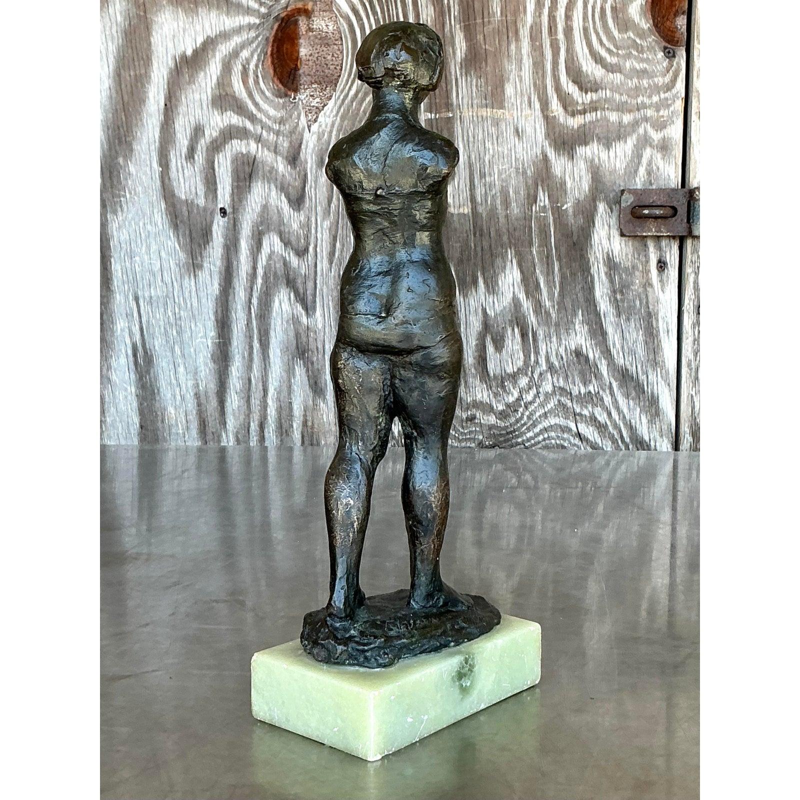 Figura femminile in bronzo vintage Boho In condizioni buone in vendita a west palm beach, FL