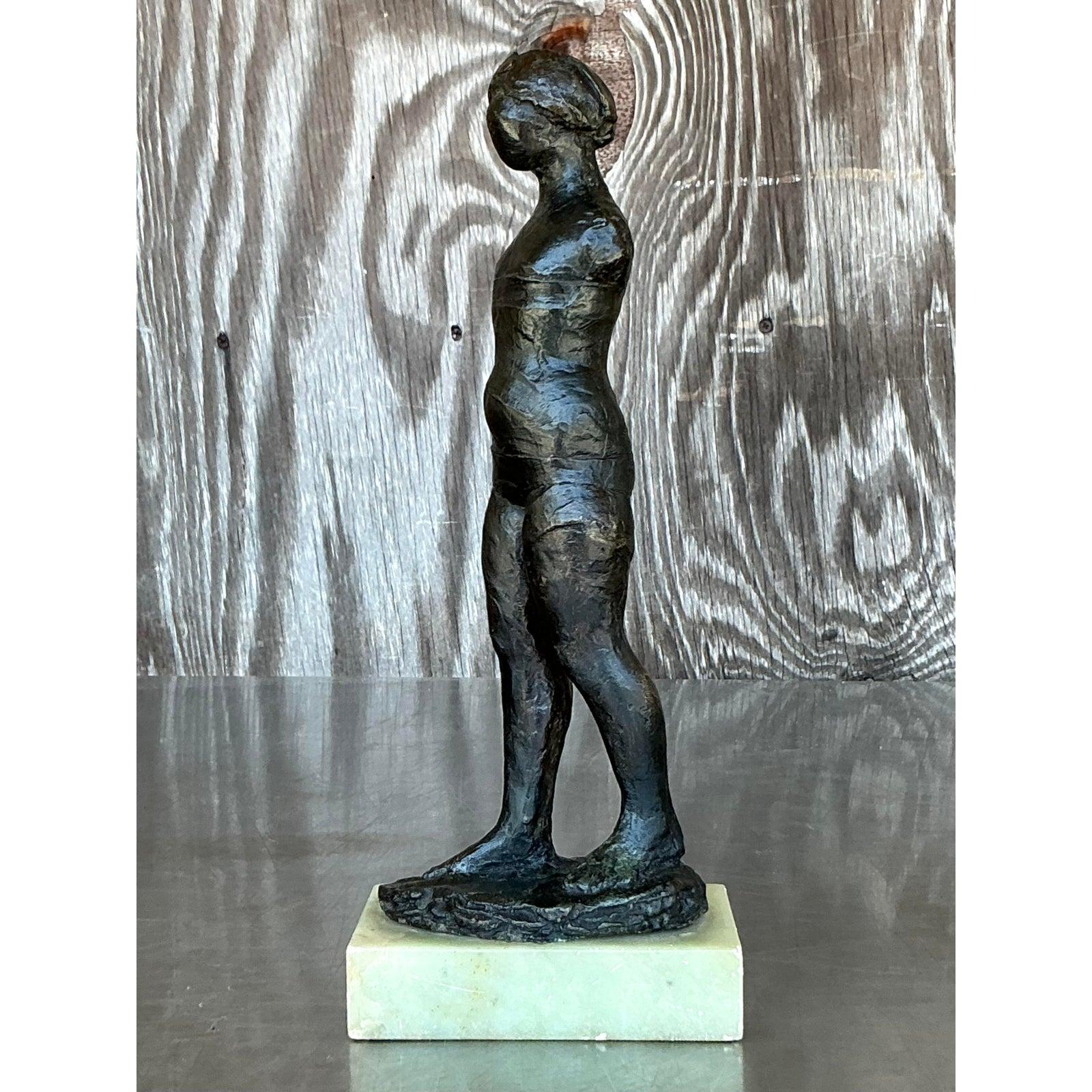 XX secolo Figura femminile in bronzo vintage Boho in vendita
