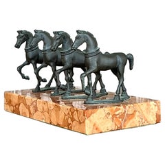 Sculpture de cheval bohème vintage en bronze