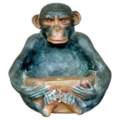 Vintage Boho Bronze Monkey Bowl
