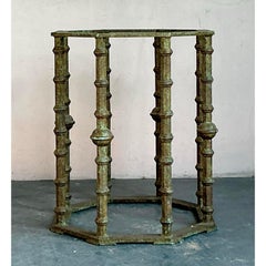 Vintage Boho Bronze Pedestal Dining Table