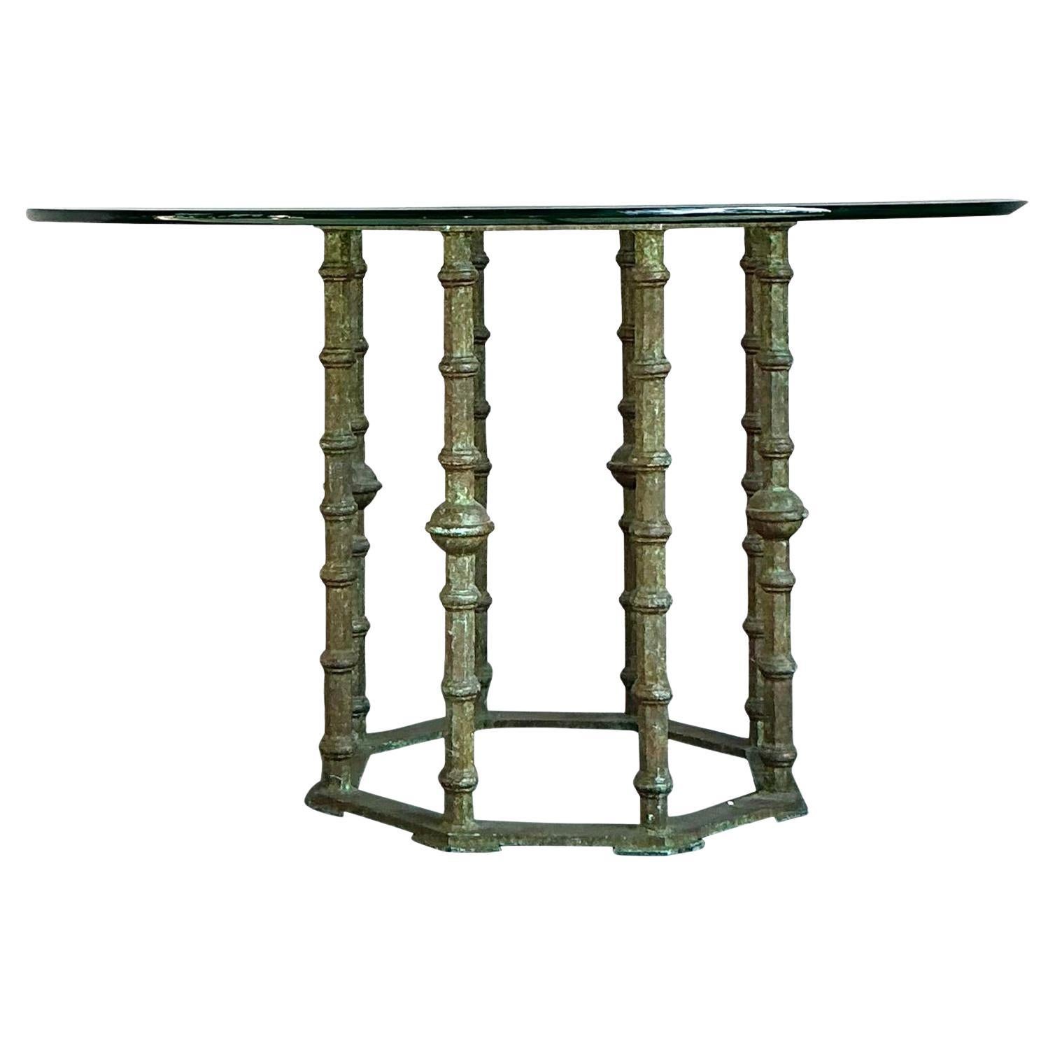 Table de salle à manger à piédestal Vintage Boho Bronze