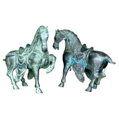 Vintage Boho Bronce Temple Caballos - Set de 2