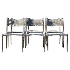 Vintage Boho Brown Jordan Cast Aluminum “Sol Y Luna” Dining Chairs - Set of 6